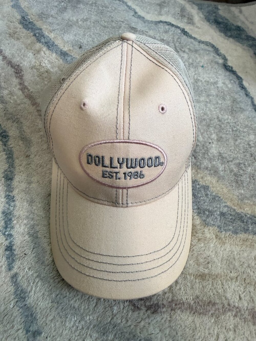 Dollywood Light Pink Embroidered Trucker Cap Dolly Parton Gatlinburg Tennessee